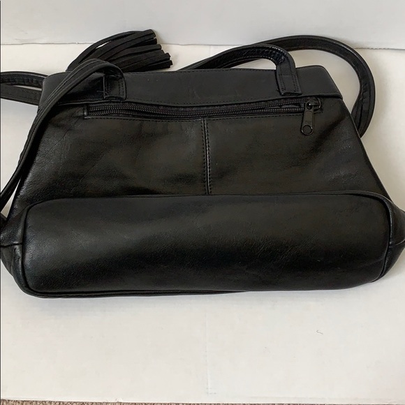 Tiganello Black leather crossbody shoulder bag - Picture 7 of 10